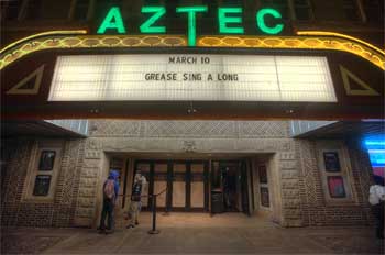 Aztec Theatre, San Antonio, Texas: Entrance at Night