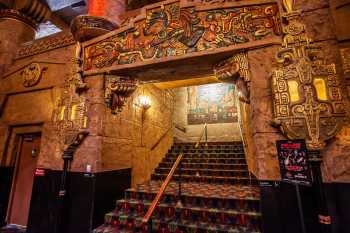 Aztec Theatre, San Antonio, Texas: Lobby Stairs North Featuring Gigantic Serpent Brackets