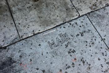 Earl Carroll Theatre, Hollywood, Los Angeles: Hollywood: Hair sidewalk inscriptions