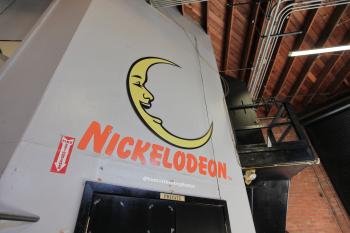 Earl Carroll Theatre, Hollywood, Los Angeles: Hollywood: Nickelodeon logo in Scene Shop