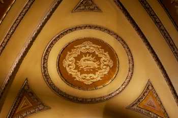 Orpheum Theatre, Los Angeles, Los Angeles: Downtown: Medallion featuring a salamander, one of five medallions above the proscenium
