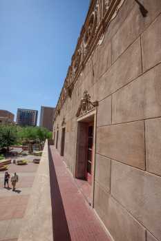Orpheum Theatre, Phoenix, American Southwest: Balcony from side, with the now-pedestrianized 2nd Ave on the left
