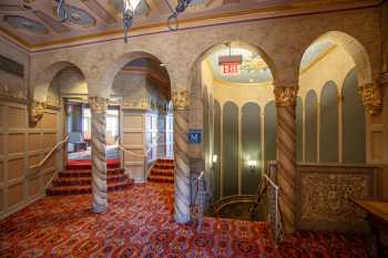 Orpheum Theatre, Phoenix, American Southwest: Mezzanine Promenade House Right side, with Phoenix Staircase to the right and the Tower and Kissing rooms to the left