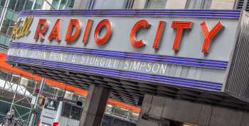 Radio City Music Hall, New York, New York: Marquee Closeup on 49th St