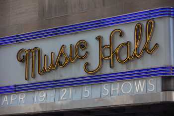 Radio City Music Hall, New York, New York: Marquee Closeup