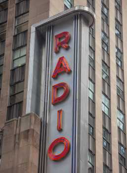Radio City Music Hall, New York, New York: Vertical Sign Closeup