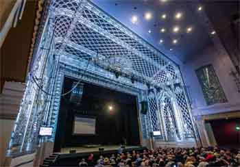 Saban Theatre, Beverly Hills, Los Angeles: Greater Metropolitan Area: Stage from Orchestra Left