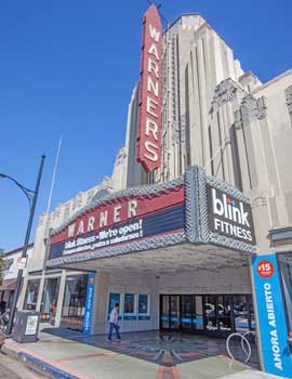 Warner Theatre, Huntington Park, Los Angeles: Greater Metropolitan Area: Facade from Side