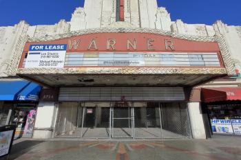 Warner Theatre, Huntington Park, Los Angeles: Greater Metropolitan Area: Marquee During Construction (September 2017)
