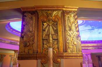 The Wiltern, Koreatown, Los Angeles: Greater Metropolitan Area: Lobby Mezzanine Pillar Closeup 2